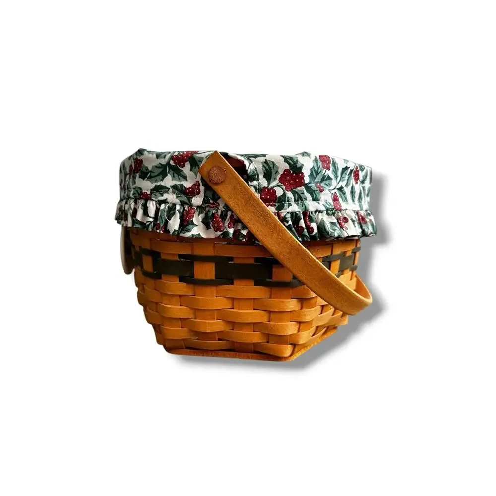 Longaberger Christmas Collection 1997 Snowflake Basket Liner Protector Tie on